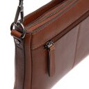 Dámská kožená kabelka do ruky i přes rameno The Chesterfield Brand Sicilia koňaková - detail zipu na zadní straně kabelky