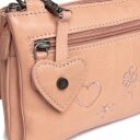 Dámská kožená kabelka přes rameno Tovelove C48.181409.31 světle růžová přívěsky