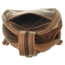 Greenburry vintage kožený batůžek 1717-25 hnědý přední kapsa