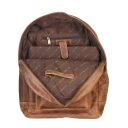 Kožený batoh na notebook Carver 1691-25 hnědý kapsy