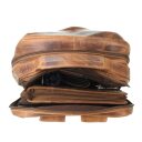 GREENBURRY XL kožený batoh na notebook Traveller 1691M-25 hnědý