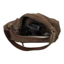 BURKELY kožená hobo kabelka Sierra 1002103.25.25 světle hnědá otevřená