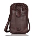 Bellicci Kožená kabelka na mobil EMBERLY hnědá BEEV-42/155 DARK BROWN přední strana