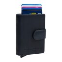 Kožená peněženka - pouzdro na karty RFID Althea tmavě modrá přední strana