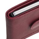Kožená peněženka - pouzdro na karty RFID Althea vínově červená boční náhled