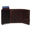 The Chesterfield Brand Kožená peněženka - pouzdro na karty RFID C08.045801 Mannheim hnědá otevřená