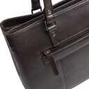 The Chesterfield Brand Kožená shopper kabelka na notebook 14" Alverino C38.022901 hnědá zadní přihrádka