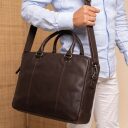 The Chesterfield Brand Kožená brašna na ntb 15,6" Boston C40.108601 hnědá přes rameno