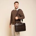 The Chesterfield Brand Kožená taška na notebook 15" Venturo C40.110801 hnědá přes rameno