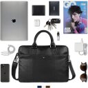 Bugatti kožená taška na notebook 17" Black Magic 49127601 černá