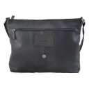 Estelle kožená taška přes rameno 1266 černo-šedá otevřená klopa