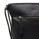 Kožená taška přes rameno Kreta The Chesterfield Brand černá C48.129500 - detail zipové přihrádky na přední straně tašky