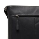 Kožená taška přes rameno Kreta The Chesterfield Brand černá C48.129500 - detail zipové přihrádky na zadní straně tašky