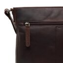 Kožená taška přes rameno Kreta The Chesterfield Brand černá C48.129500 - detail zipové přihrádky na zadní straně tašky
