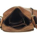 Greenburry kožená vintage taška na doklady Mason 1611-25 hnědá otevřená
