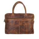 Greenburry kožená vintage taška na notebook 15,6" Amber 1646-25 hnědá