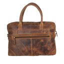 Greenburry kožená vintage taška na notebook 15,6" Amber 1646-25 hnědá zadní strana
