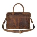 Greenburry kožená vintage taška na notebook 15,6" Amber 1646-25 hnědá ramenní popruh nastavitelný