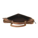 Greenburry kožená vintage taška na notebook 15,6" Amber 1646-25 hnědá přední kapsa