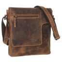 Greenburry kožená vintage taška přes rameno 1650-25 hnědá přední strana