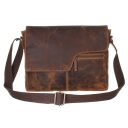 Greenburry kožená vintage taška přes rameno 1650/A-25 hnědá přední strana