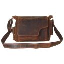 Greenburry kožená vintage taška přes rameno 1763AM-25 hnědá dlouhý ramenní popruh