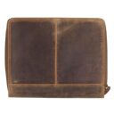 Greenburry Kožené pouzdro na notebook / spisovka na A4 Paul 1721B-25 hnědá zadní strana