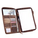 Greenburry Kožené pouzdro na notebook / spisovka na A4 Paul 1721B-25 hnědá otevřené