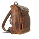 Greenburry kožený Vintage batoh na notebook Hiden hnědý boční strana