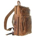 Greenburry kožený batoh na notebook Wildgrain hnědý boční strana