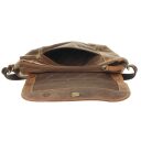 Greenburry kožený Vintage městský batoh 1544-25 hnědý přední malá kapsa