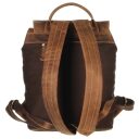 Greenburry kožený Vintage městský batoh 1544-25 hnědý zadní strana
