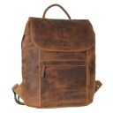 Greenburry kožený Vintage městský batoh 1545-25 hnědý přední strana