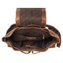 Greenburry kožený Vintage městský batoh 1711M-25 hnědý vnitřní kapsy