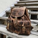 Greenburry kožený Vintage městský batoh 1711M-25 hnědý image