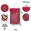 Andersen Nákupní taška na kolečkách SCALA SHOPPER® PLUS Famke 133-174-70 červená se vzorem