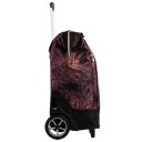 PUNTA wheel Velká nákupní taška na kolečkách 10303-3031 fialová s květy boční náhled