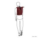DANIEL RAY Rolovací batoh na notebook 15″ Highlands DRS25.1086M.57 burgundy na postavě