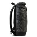 Sportovní roll top batoh na notebook Fabrizio BENCH Hydro 64175-0127 černo-šedý leopardí vzor levý boční náhled