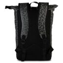 Sportovní roll top batoh na notebook Fabrizio BENCH Hydro 64175-0127 černo-šedý leopardí vzor zadní strana