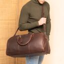 The Chesterfield Brand Kožená cestovní taška - weekender C20.000401 William hnědá na rameni
