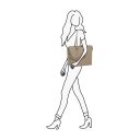 DANIEL RAY velká shopper kabelka na notebook 15,6" Lithgow DR18.1619.06 smetanová na postavě