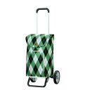 Andersen Nákupní taška na kolečkách ALU STAR SHOPPER® ARIK 115-169-50 černo - zeleno - bílé káro