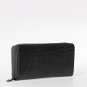 Velká kožená peněženka s klopou a přihrádkou na zip Tilda 42210-0 černá