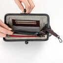 aunts&uncles Grandma´s Luxury Club ROSE 42213-0 black smoke Dámská kožená peněženka clutch - vnitřní členění