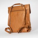 Designový kožený batoh-kabelka 2v1 Mrs. Apple Strudel aunts & uncles Grandma´s Luxury Club 40457-7 koňakový zadní strana