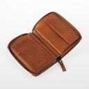 aunts & uncles Pánská kožená peněženka na zip RFID Norwegians Eirik 52109-1 koňaková - otevřená
