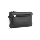 Bugatti Super Slim Key Case - kožená klíčenka / pouzdro na klíče RFID 49190601 černé přední strana