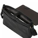 Bugatti Kožená messenger taška na notebook TOCCO 49864201 černá