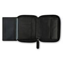 Kožená RFID peněženka na zip Bugatti Banda Vertical Zip Wallet 49133401 černá - otevřená